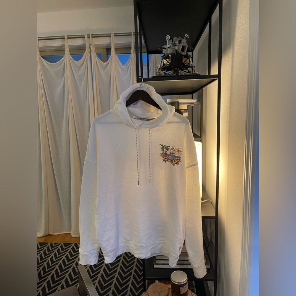 Quicksilver Original Hoodie Cosmic Vibrations | Men’s Medium | Snow White
